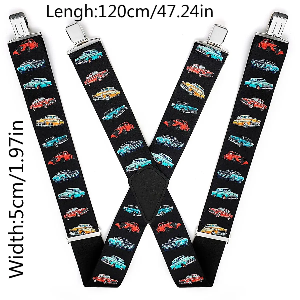 Penyangga Celana Dewasa dengan 4 Klip, Bentuk-X, Elastis, Dapat Disesuaikan, Anti-Selip