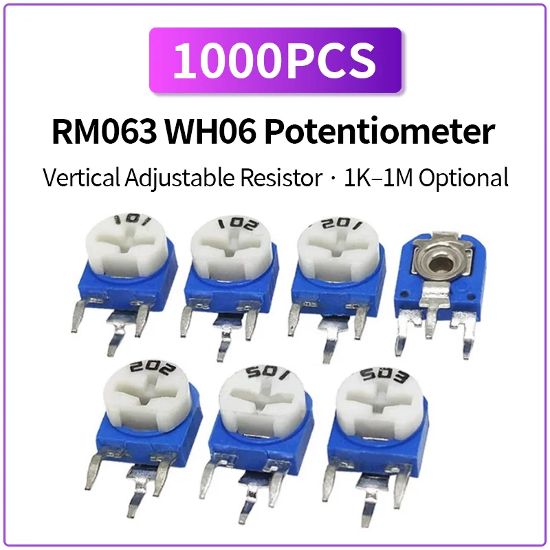 1000pcs-rm063-wh06-potentiometer-vertical-adjustable-resistor-1k-2k-5k-10k-20k-100k-1m-trimmer