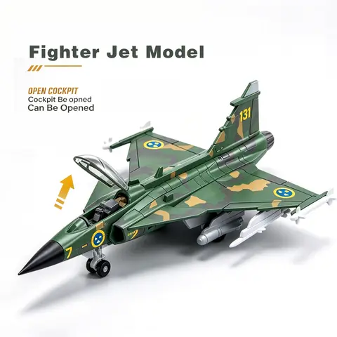 1/72 JAS39 Gripen Fighter Jet Model Educational DIY Assembly Aircraft Toy Military Plane Hobby Collectible Kids Holiday Gift