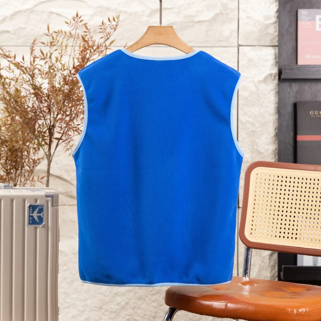 O-neck Vest, Fashionable Outdoor Camping Warm Pullover for Both Men and Women, Autumn and Winter Warm Top, Color Block Design.
