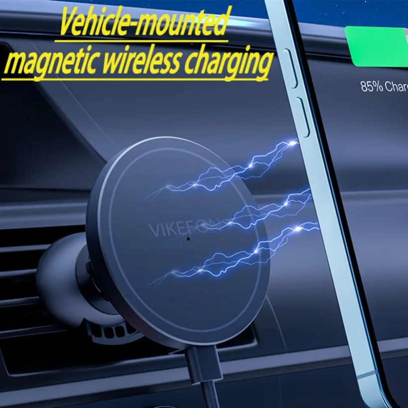 

Magnetic Car Wireless Charger Stand Air Vent Clip Car Phone Holder Induction Fast Charging Dock Portable Charge for iPhone 16-12