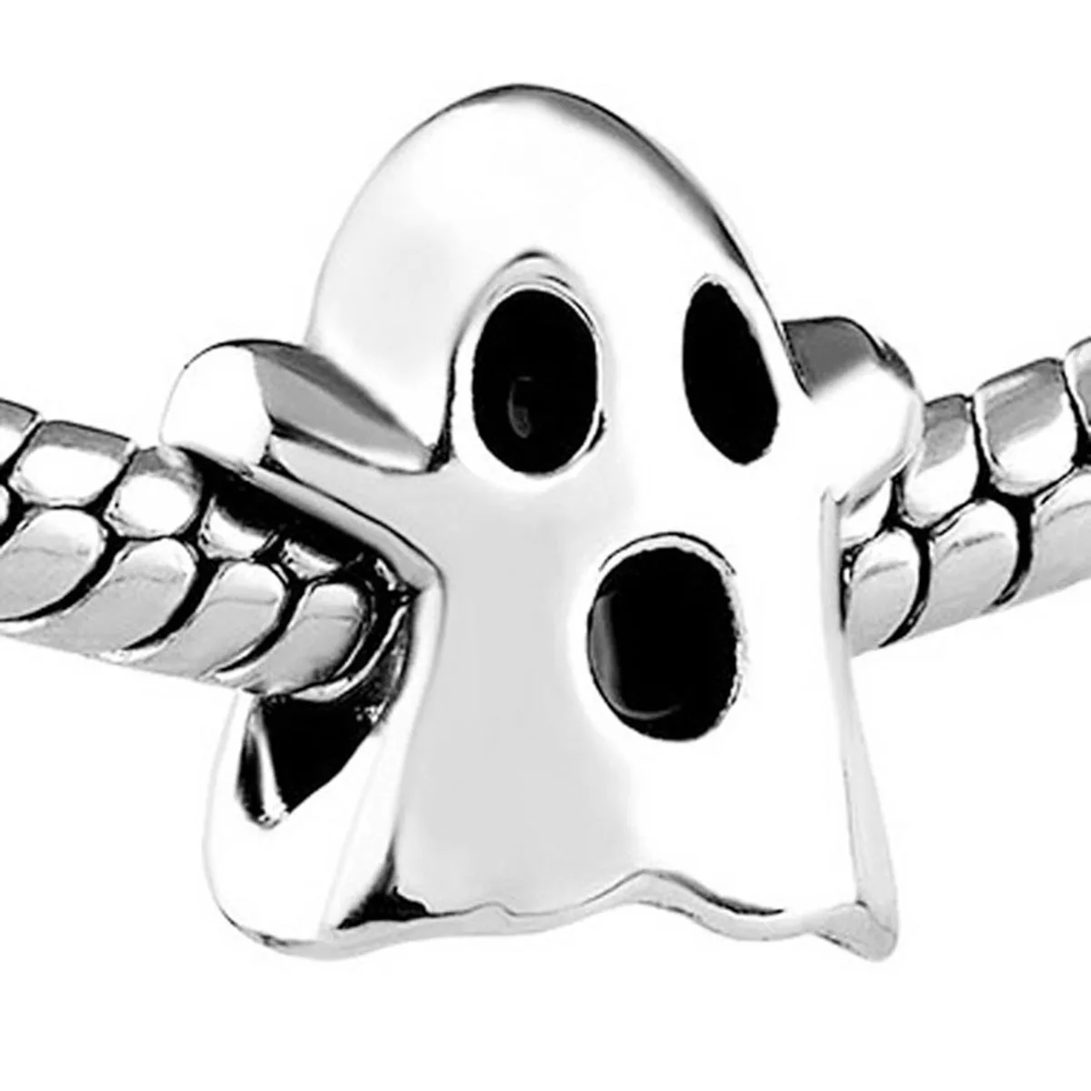 2025 New Slide Charm Free Shipping Halloween Ghost Dressed in Black And White Sheets Charm Beads Fit Pandora Bracelet