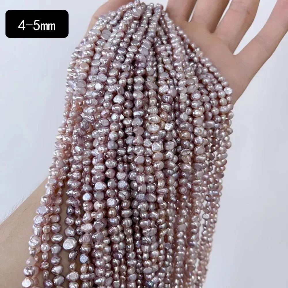 4-5mm AA Elegant Fine Natural Freshwater Pearl Purple Irregular Loose Bead Jewelry Make DIY Necklace Bracelet Women Wedding Gift - Image 3