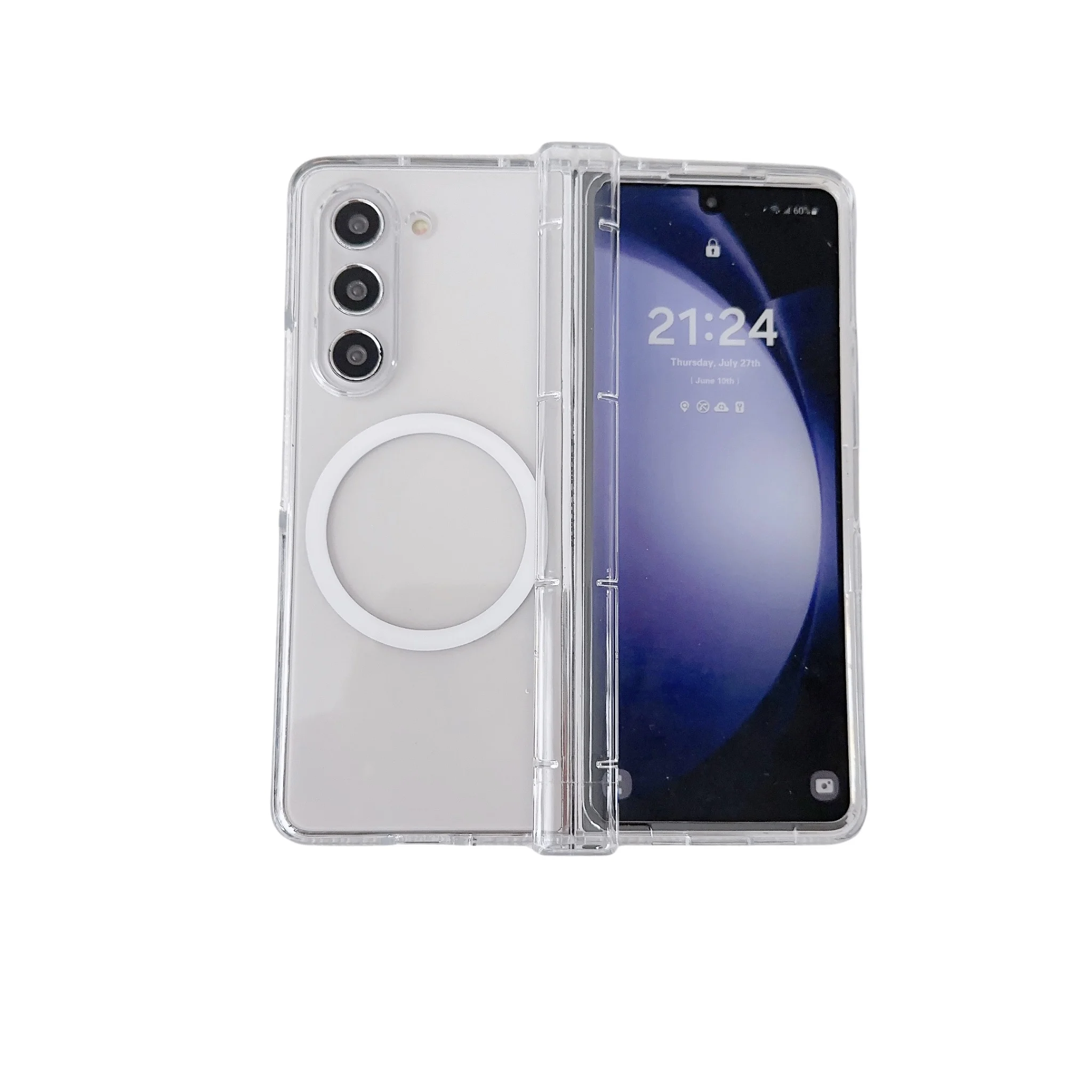Magnetische Kabellose Ladehülle Transparent für Samsung Galaxy Z Fold 8 Ultra 7 6 5 4 3 Fold6 Fold5 mit Scharnierschutz – Detail 13