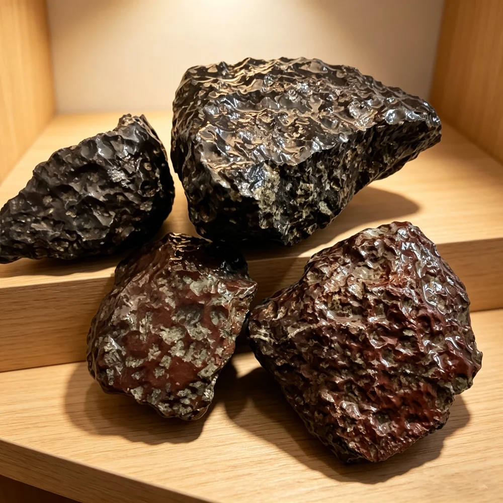 Natural Strange Surface Fusion Crust Dragon Scale Squama Breccia Gangou from Lop Nor Collection Crystals Meteorite Home Decor
