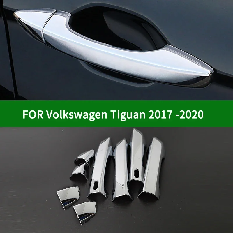 

ДЛЯ Volkswagen Tiguan R-Line другого поколения 2017-2020, аксессуар, глянцевые хромированные серебряные накладки на дверные ручки, накладка 2018 2019