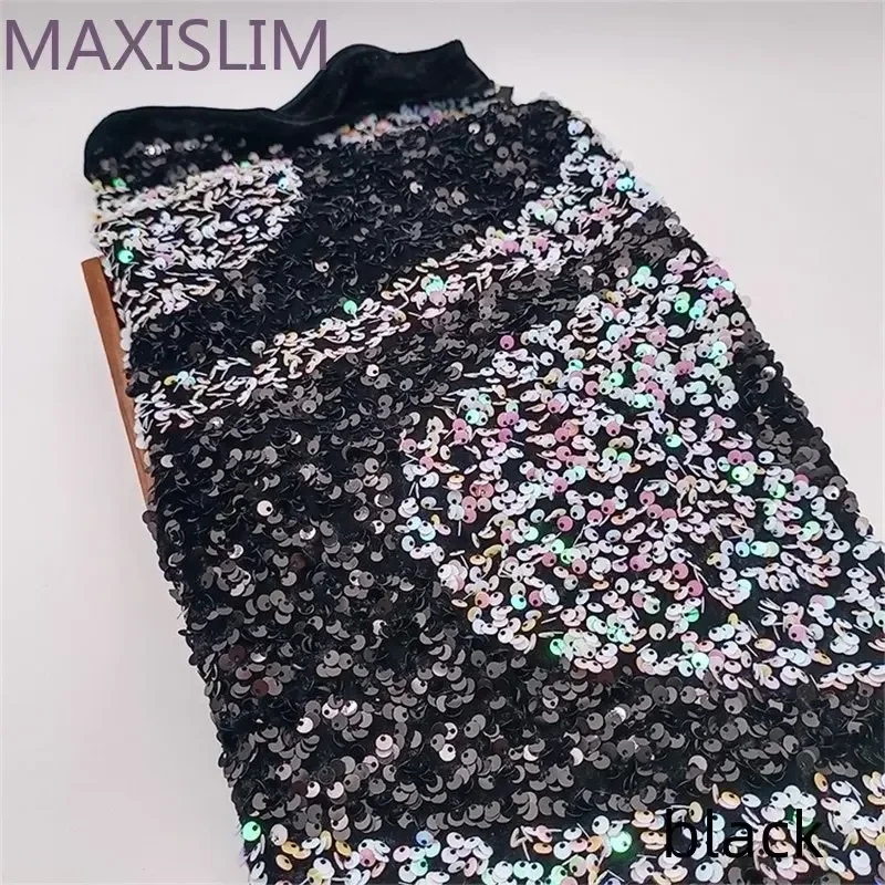 NEW 5MM Flanne Two-Color Sequin Embroidery Fabrics By Yards DIY Sewing Party Stage Dress Wave Type Sequin Fabrics Wide:125CM