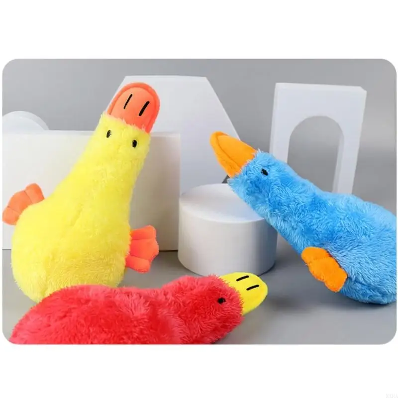 Kxra Dog Plush Sipeak фаршированные щенки Жетья игрушка мягкая шкура и искать для очистки зубов в стиле белой утки
