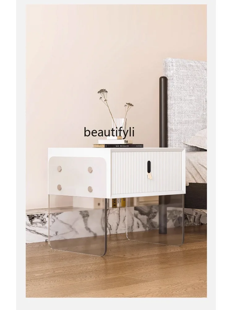 French Cream Style Modern Simple Home Bedroom Acrylic Suspension High-Grade Bedside Table furniture bedroom