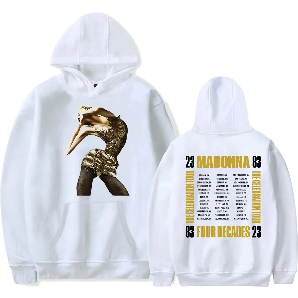 Unisex Madonna The Celebration Tour Hoodie, Impressão gráfica popular, Hoodies na moda, homens camisola, Streetwear Casual Mulhe