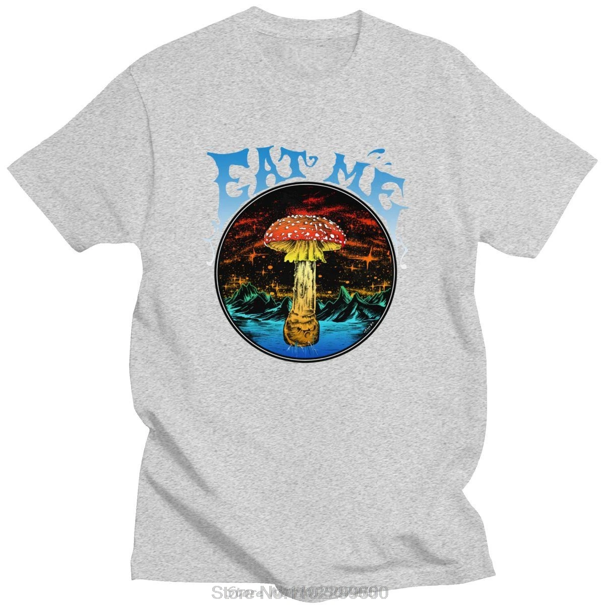 Eat Me T-Shirt Shroom Mushroom Fungi Psychedelic Hallucinations Men Cotton O-neck T Shirt Anime Tees Tops Streetwear Tshirt Gift