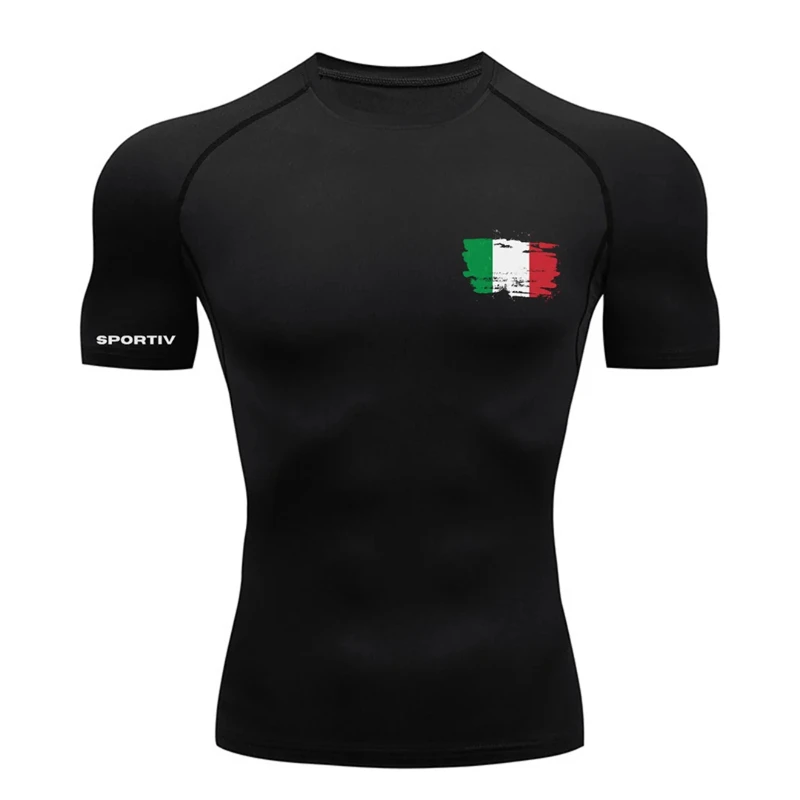 Flaggen-Grafik, sportlich, schnell trocknend, T-Shirts für Herren, Fitnessstudio, Workout, Laufen, Baselayers, Unterhemden, patriotische T-Shirts, Oberteile, Kompressionsshirt