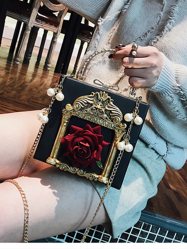 Designer Brand Сумка New Style Retro Angel Relief Handbag Box Pearl Chain Box Shoulder Bags for Women Hot Selling Free Shipping