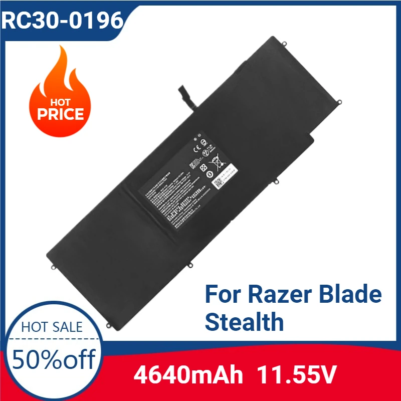 RC30-0196 RZ09-0196 11.55V 4640mAh Laptop Battery for Razer Blade Stealth 2016/2017 V2 13 i7-7500U HAZEL RZ09-0196 RZ09-0168