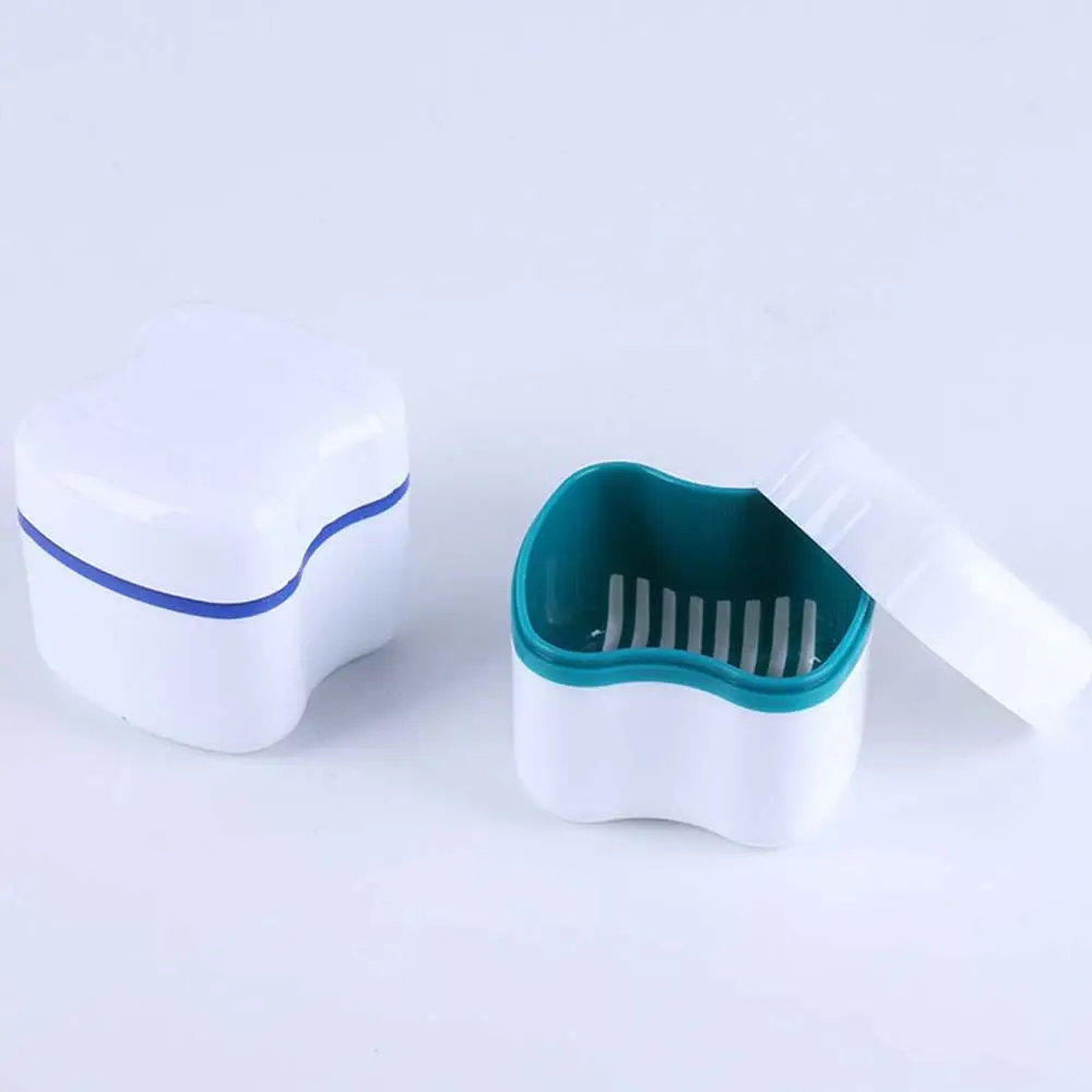 Cleaning Case Denture Bath Box Denture Retainer Case Tooth Clean Organizer False Teeth Storage Box Mouth Guard Container