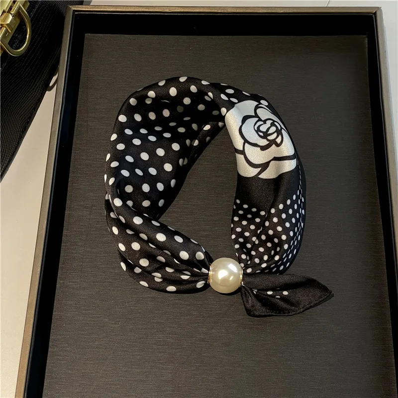 Parelketting Magnetische gesp Luie zijden sjaal Dameshanger Sjaal Sleutelbeenketting Zijden sjaal