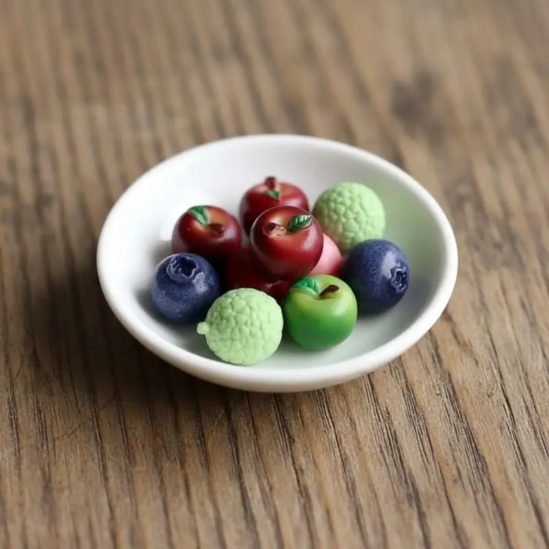 10PCS Miniature Realistic Fruit Resin Beads Waterproof for DIY Bracelet Stringing Handmade Jewelry Craft Supplies
