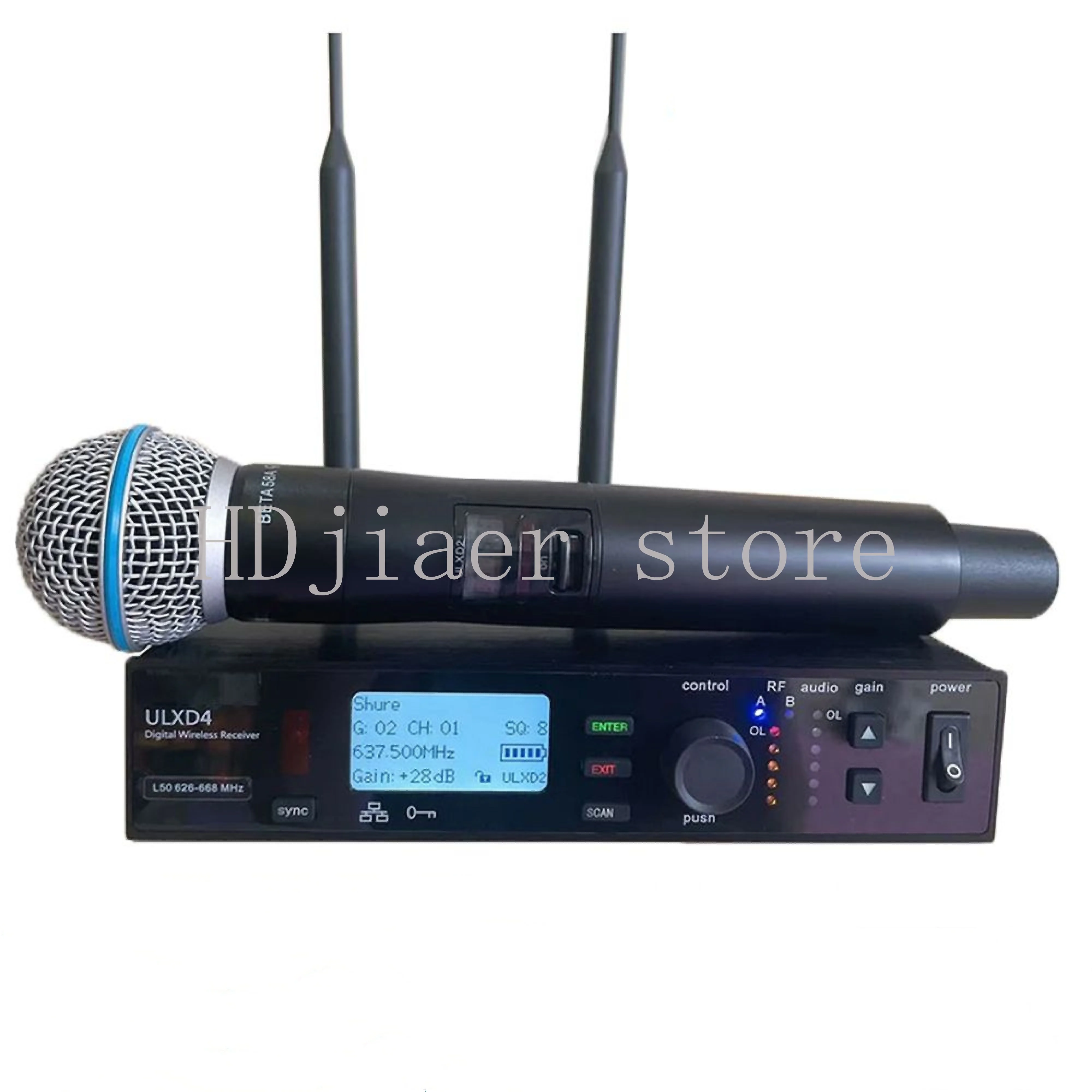 

ULXD4 BETA58A UHF Wireless Handheld Karaoke Microphone – Professional Metal Wireless System for Home & Small Venues