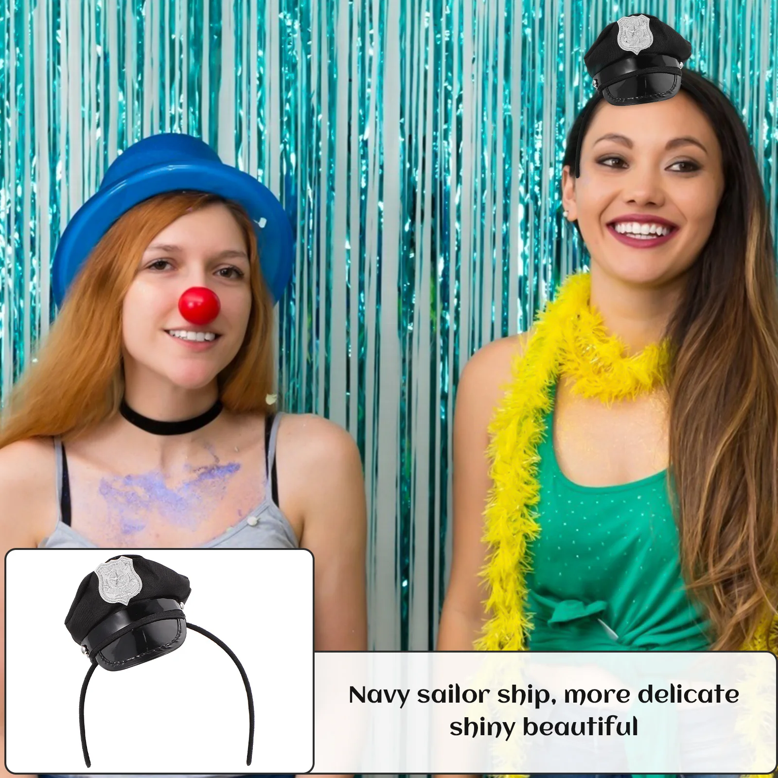 4 قطع من أطواق الشعر مع قبعة بحرية لتزيين غطاء الرأس لأداء الحفلات وغطاء الرأس الإبداعي وديكور جميل للارتداء اليومي