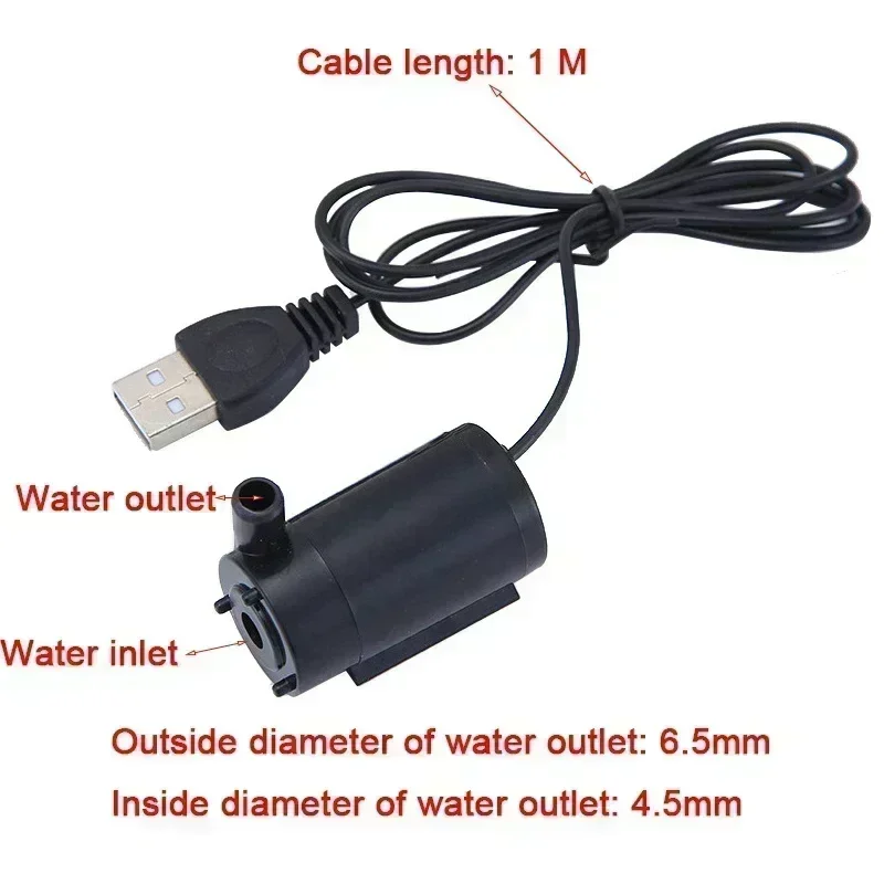 Super Quiet DC 5V USB Brushless Motor Pump Portable Submersible Water Pump Hydroponic Fish Tank Circulating Water Craft Fountain