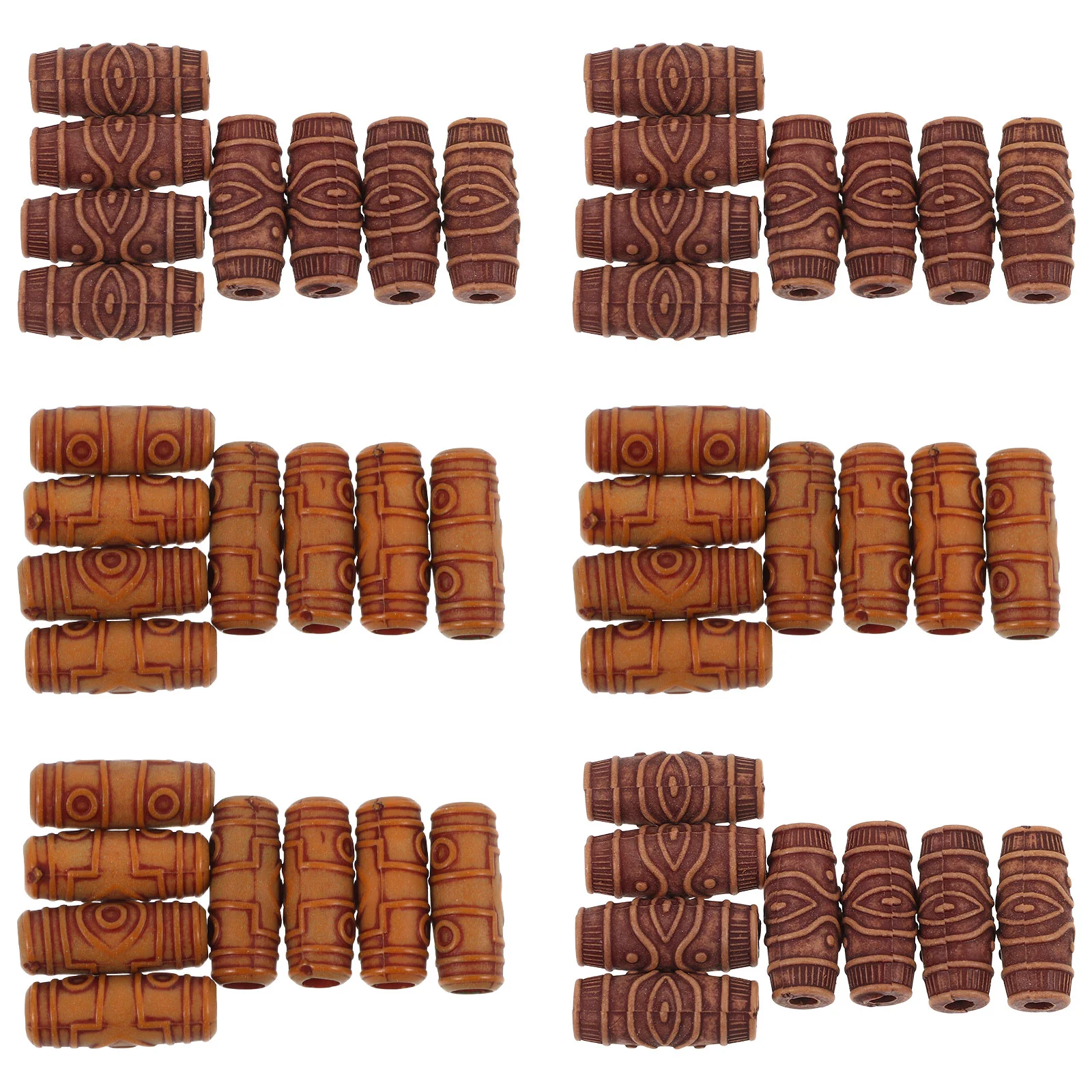 50 Pcs Rosary Beads Wooden Macrame Accessories Spacer Unfinished Beaded Scattered
