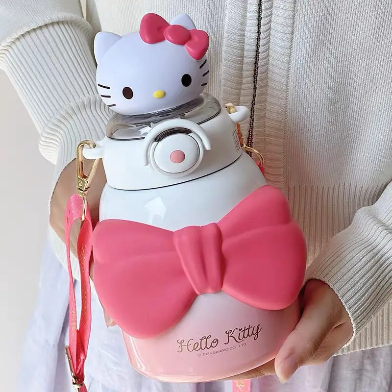 

Sus316 Sanrio Straw Insulation Cup My Melody Cute Double Drinking Cup Kids Large Capacity Cup Portable High-value Strap Kettle