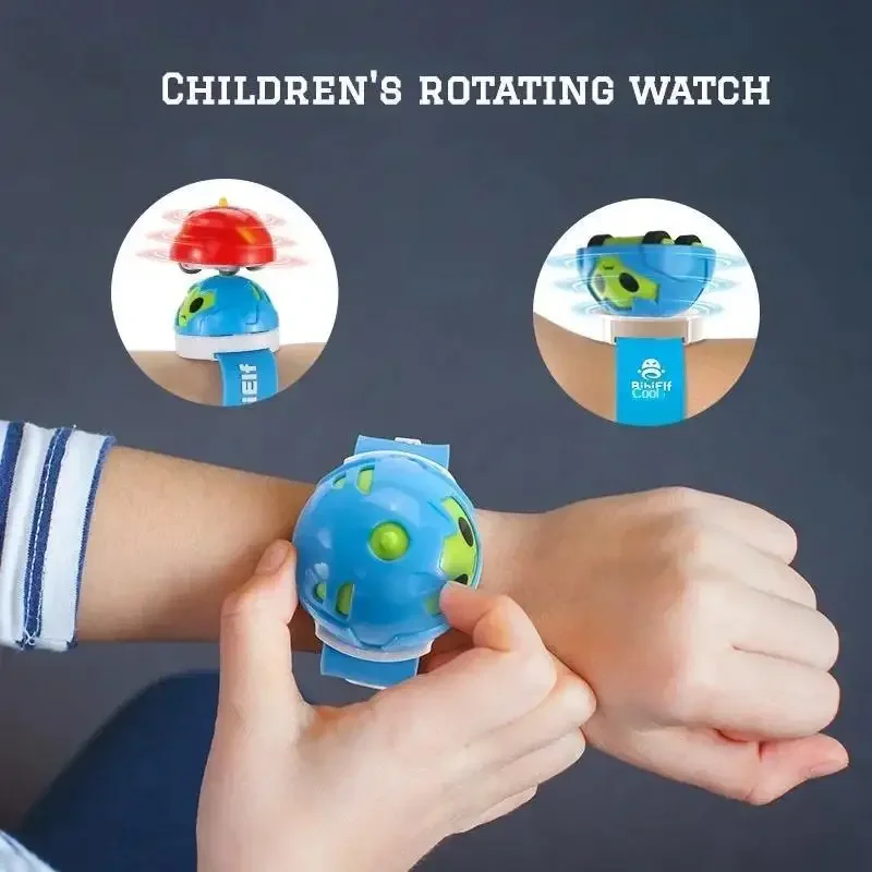 Watch Rotating Q Car Cartoon Fidget Gyroscope Toy with Inertial Rotation and Battle Function Kids Gift Children Toys