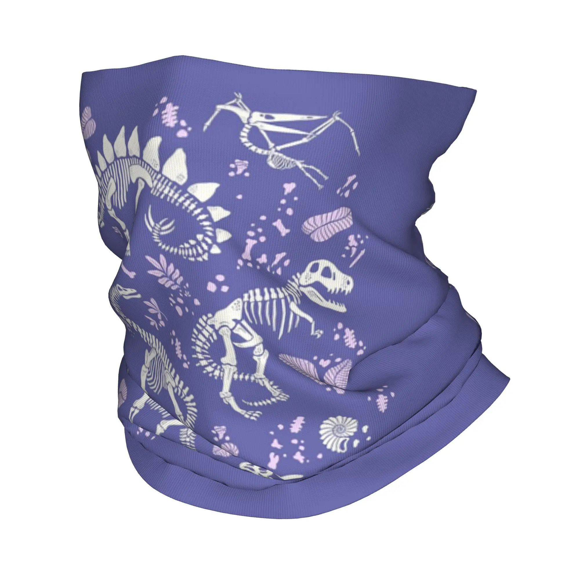 Excavated Dinosaur Fossil on Very Peri Bandana Neck Cover Printed Magic Scarf Warm Headwear Outdoor Sports Unisex Adult