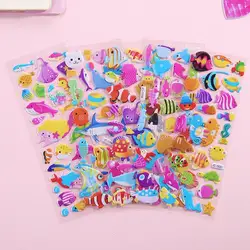 Girls Cartoon Dress Up 3D Bubble Animal Flower Traffic Stickers Kids Children PVC Stickers For Laptop Book Kawaii Toys Birthday