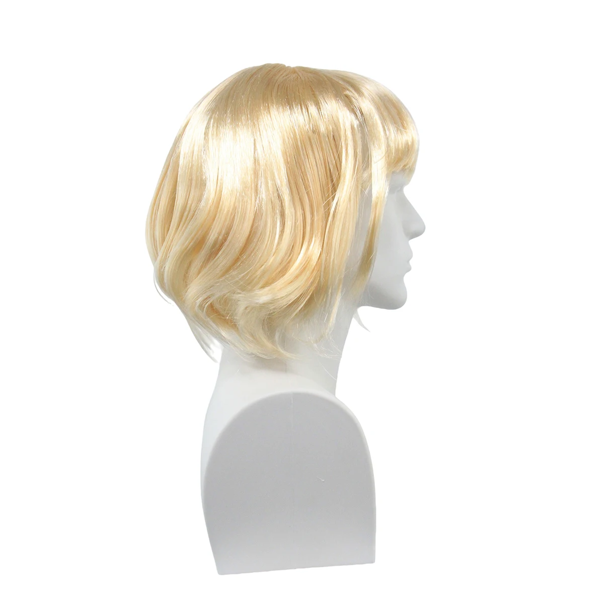 Blonde Short Bob Synthetic Wig, Straight Hair with Bangs for Cosplay, Halloween and Costume Parties image 3