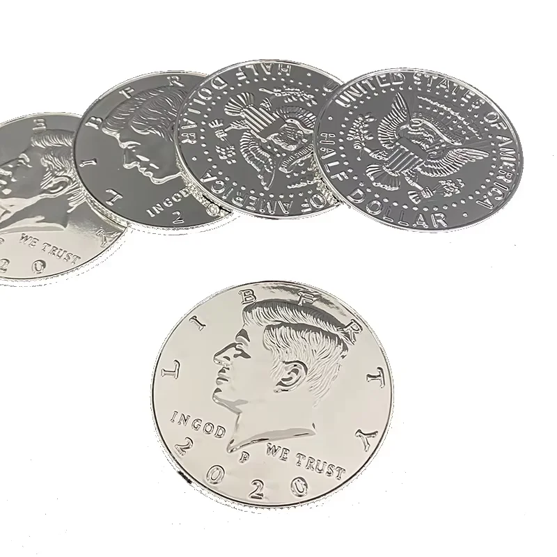 1pc Jumbo Half Dollar Plastic 7.3cm Coin Magic Trick Coin Penetrate Stage Magic Magia Magie Magicians Prop Accessory Copy Coin