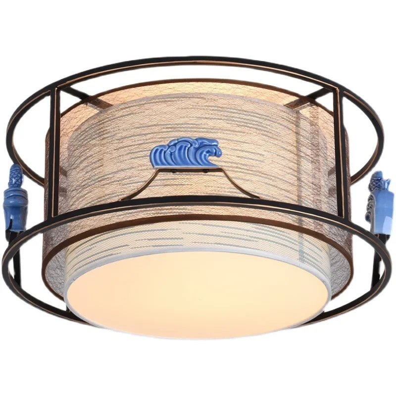 

New Chinese ceiling lamp, bedroom lamp, warm round book room lamp, simple modern dining room, living room