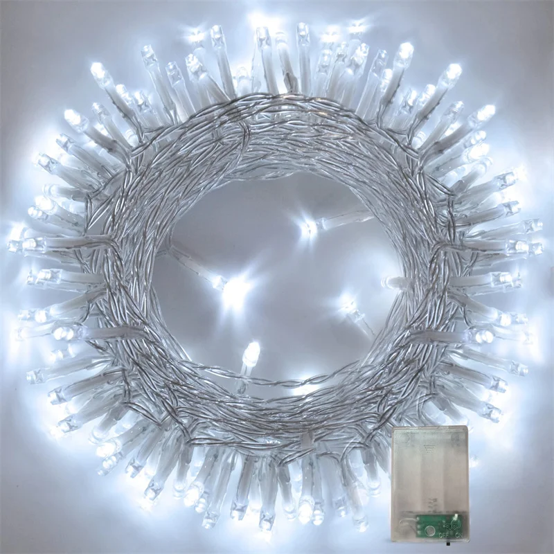 1/2/4/10M Outdoor Lights Garland LED Fairy Light Battery-operated Christmas Decorative Lights Party Wedding Garden Xmas Decor