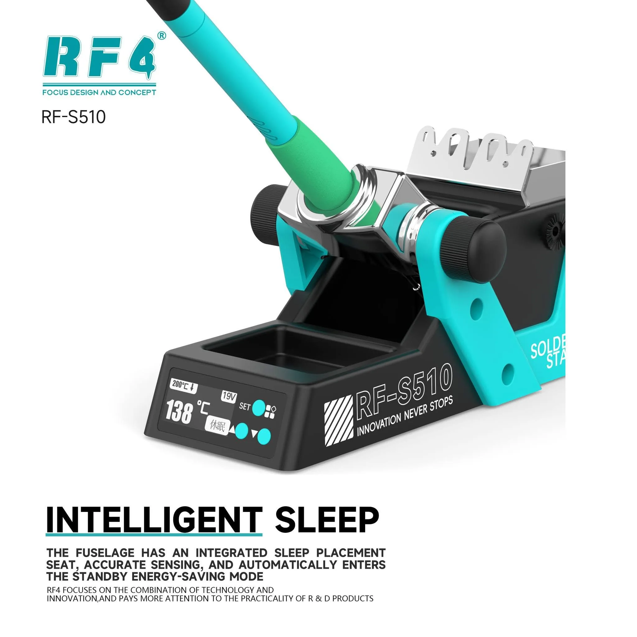 RF4 Small Intelligent Soldering Station JBC210 Soldering Iron Hot Core 138 Degrees - 350 Degrees Adjustable Temperature