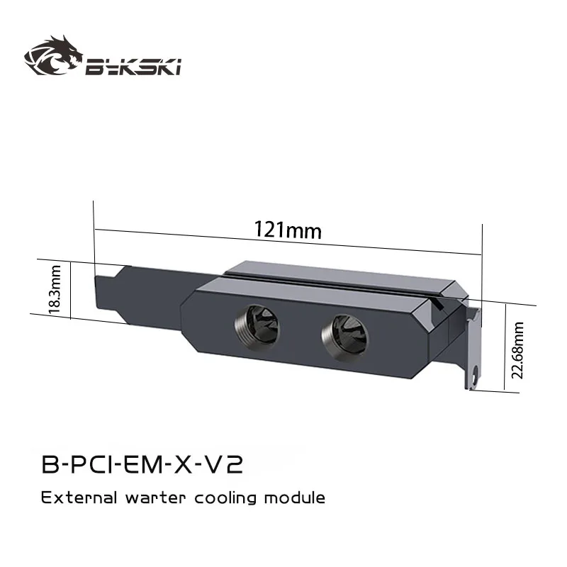 

Bykski B-PCI-EM-X-V2 Computer Case PCI-E Brass Block Cross Liquid Inlet Outlet G1/4'' Port Fitting for PC Water Cooling System