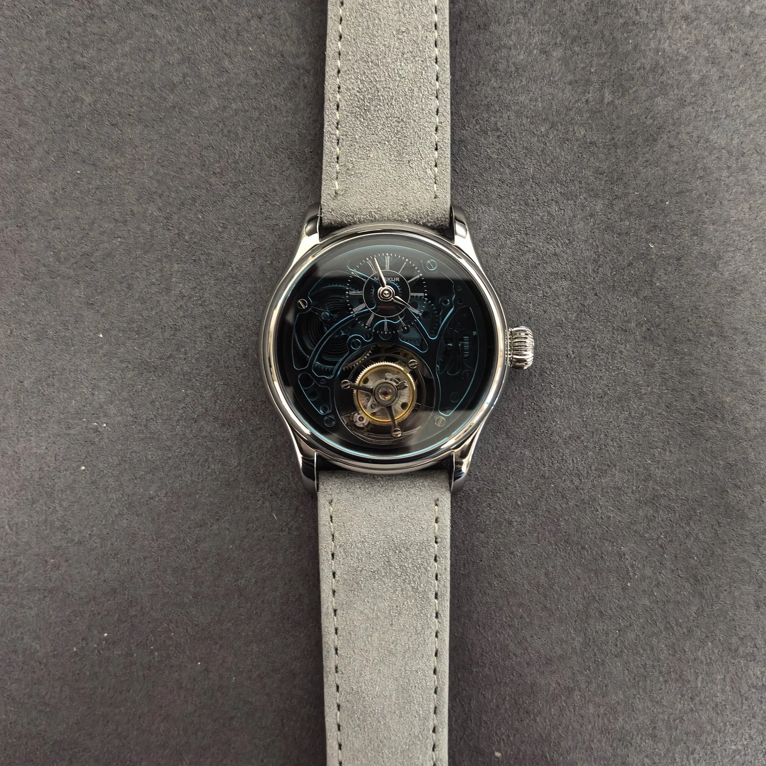 

Мужские часы PIERRE PAULIN с турбийоном, 42 мм, механические, с ручным заводом, сапфировое стекло, водонепроницаемость 30 м, скелетонизированный циферблат