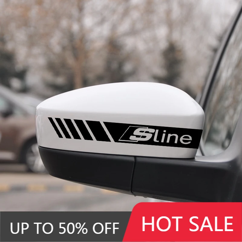2PCS Car Side Mirror Sticker S Line Style Auto Rearview Mirror Decal For Audi B7 B5 B6 B8 B9 8P A3 A4 A5 A6 A7 A8 TT Q3 Q5 Q7 Q8