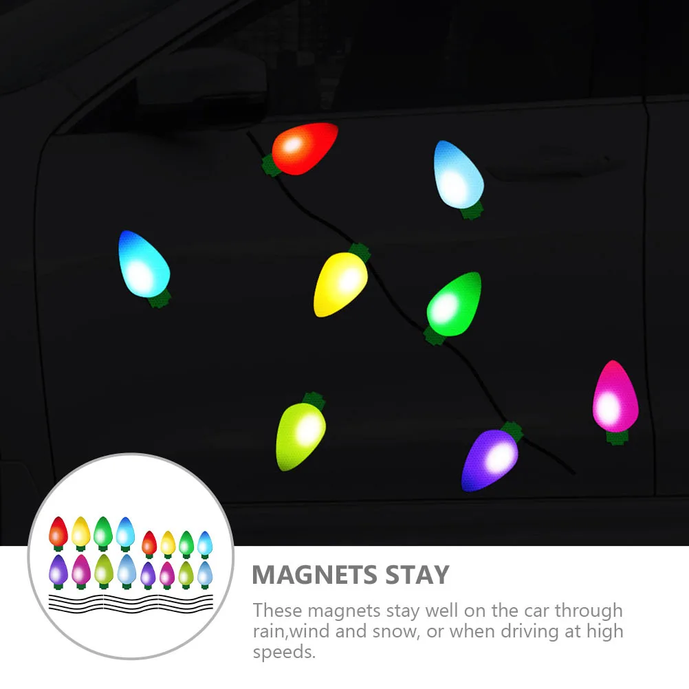 

1 комплект, 1 комплект магнитных светоотражающих наклеек, дизайн лампы, автомобильный декор для рождественских огней, авто внешние аксессуары, автомобильные магниты для