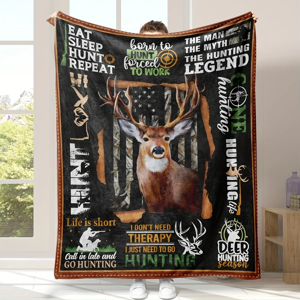 

Фланелевое одеяло Lucky Deer — для мифических мужчин, отцов, друзей, Рождества, всех видов фестивалей