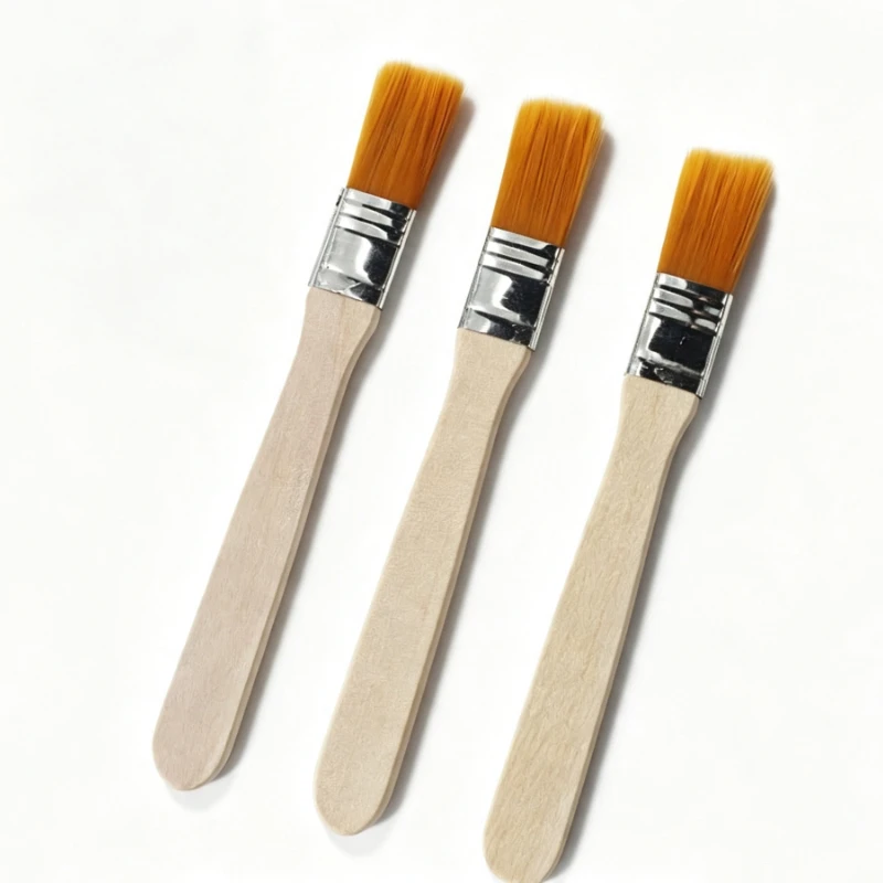 100pcs Wooden Handle Flat Paint Brush Set Soft Bristle Art Craft Cleaning Tool for Acrylic Oil Watercolor DIY Home Repair