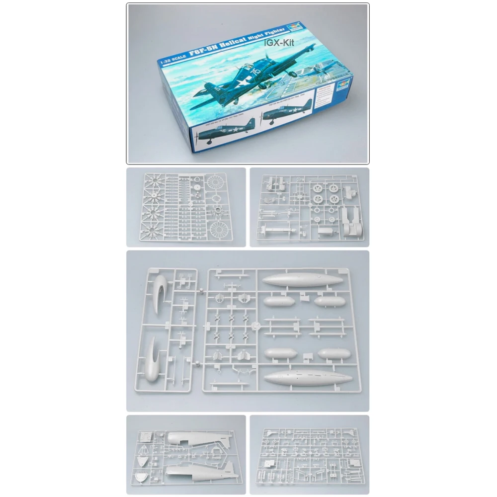 

Trumpeter 02259 1/32 US F6F F6F-5N F6F5N Hellcat Fighter Plane Military Plastic Handcraft Ornament Assembly Model Kit