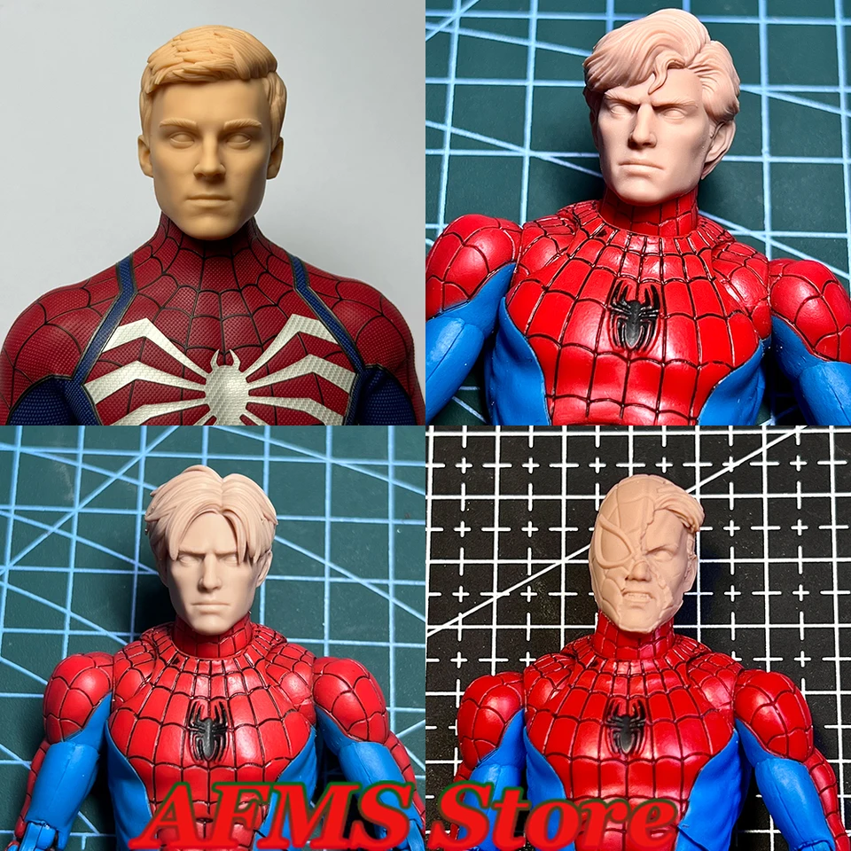 Unpaint 1/12 Male Soldier Peter Parker Spider Boy Head Sculpt