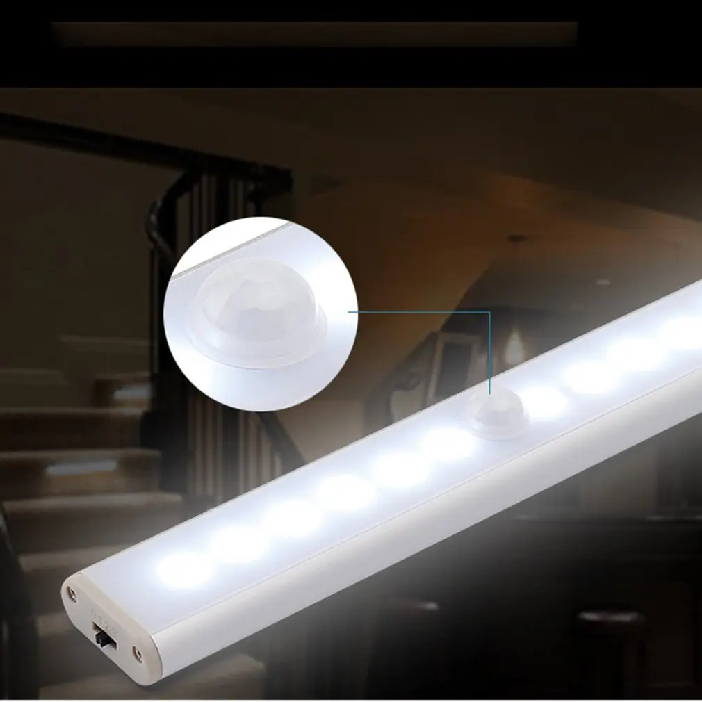 Lampada da notte per armadio con sensore di movimento a luce notturna a LED senza fili per la retroilluminazione della scala dell'armadio della luce del rilevatore della camera da letto della cucina