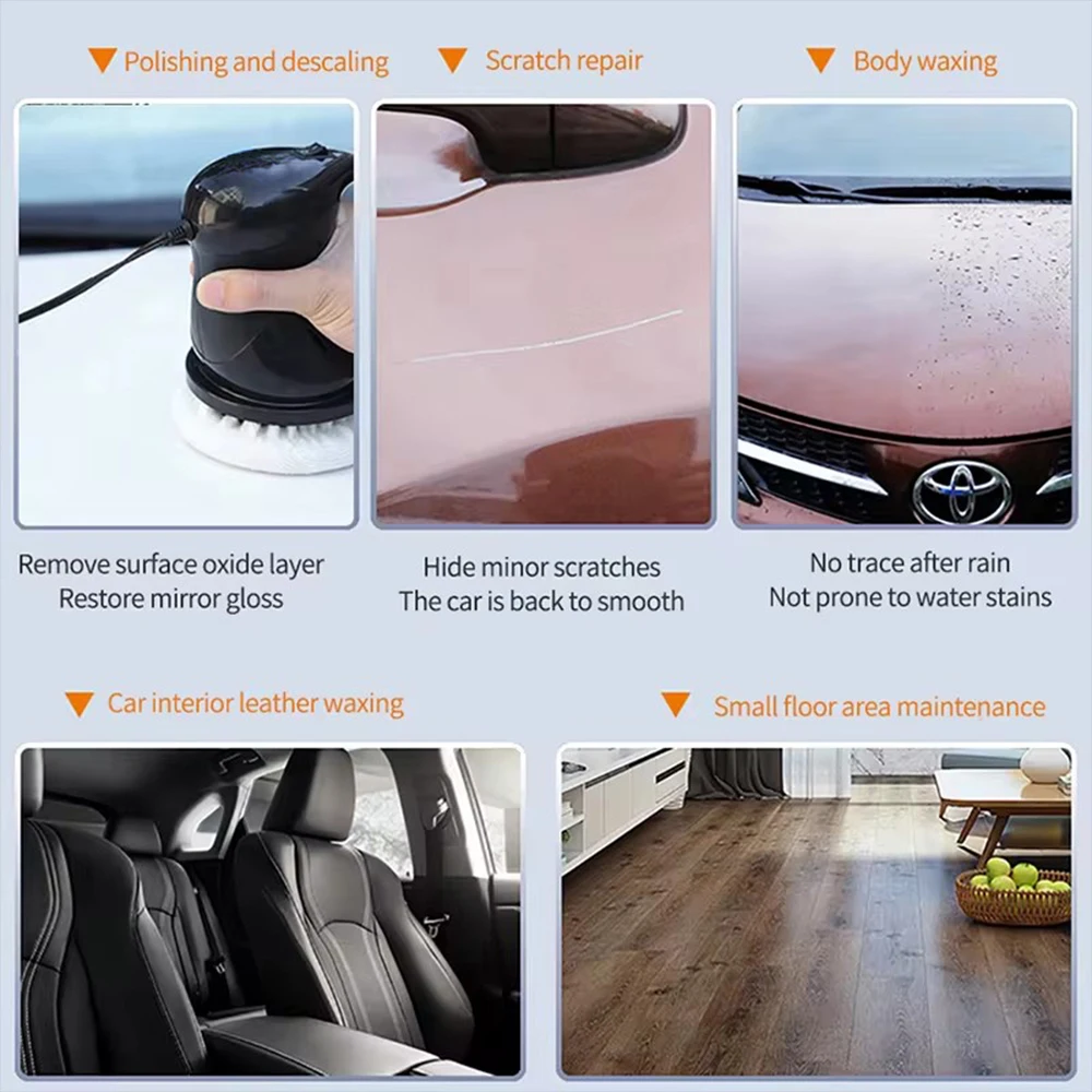 Portable Electric Sander Car Polishing Machine Waxed Buffer Cleaner Auto Vehicle Polisher Electric Tools Buffing Waxing Waxer