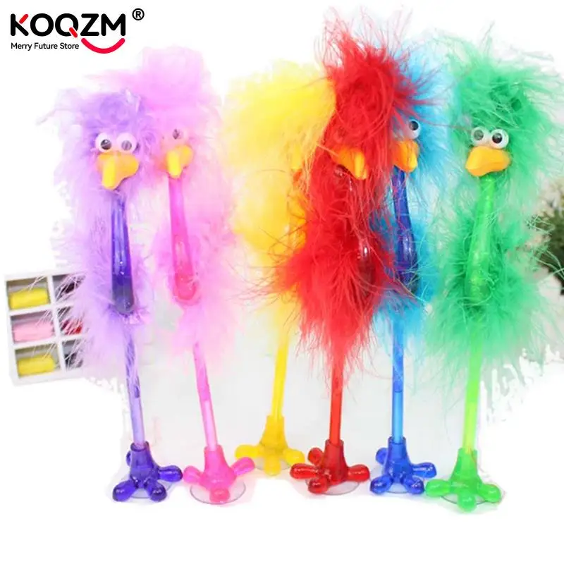 1PC 21cm Creative Pen Cartoon Plush Ostrich Ballpoint Pen Signature Pens Writing Tools Student Stationery School Supplies