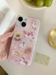 Lovely Cat Playing Kitten Pink Girl Phone Case For Iphone 13ProMax 14ProMax 15Pro 13 15 12 14 Pro Max 13Pro Cute Ins Coque Capa