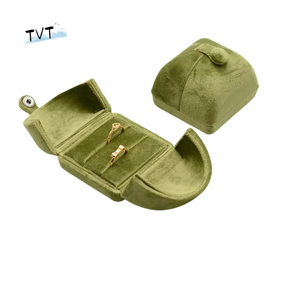 

Solid Color Velvet Jewelry Box Luxury Vintage Rings Bearer Box Organizer Ornaments Jewelry Display Holder