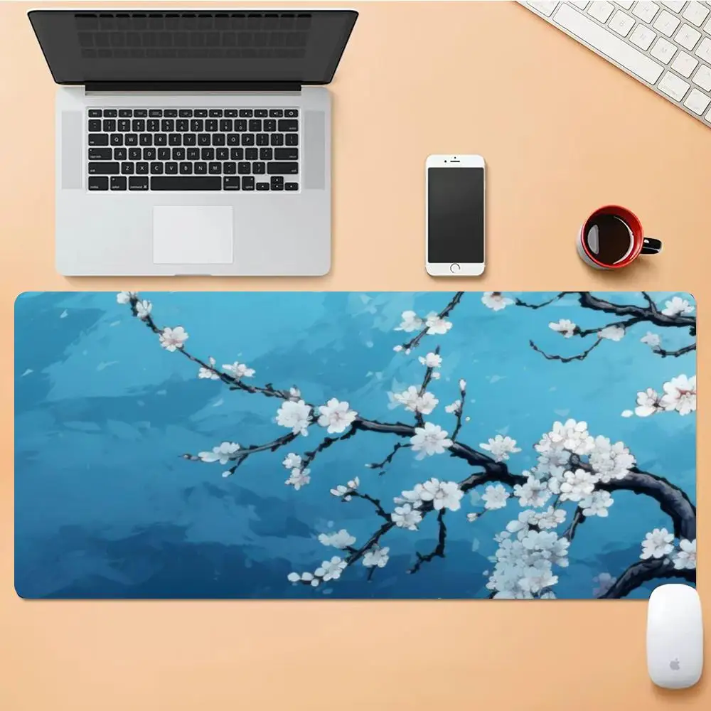 

Коврик для мыши с цветочным принтом, милый HD-коврик для стола, увеличенный игровой коврик для клавиатуры, большой XXL коврик для геймеров 90x40