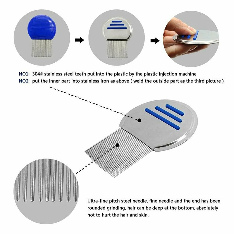 Pets High-density Needle Combs Lice Comb Quick And Efficient Long-lasting Results Lice Removal Top-rated Terminator Anti-lice