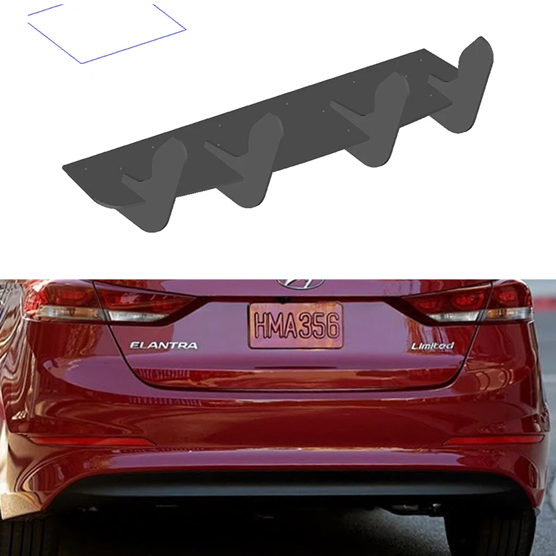 

For Hyundai Elantra SE 2.0 PZEV 2017-2019 Year Rear Diffuser Bumper Lips Spoiler Splitter Body Kit Accessories